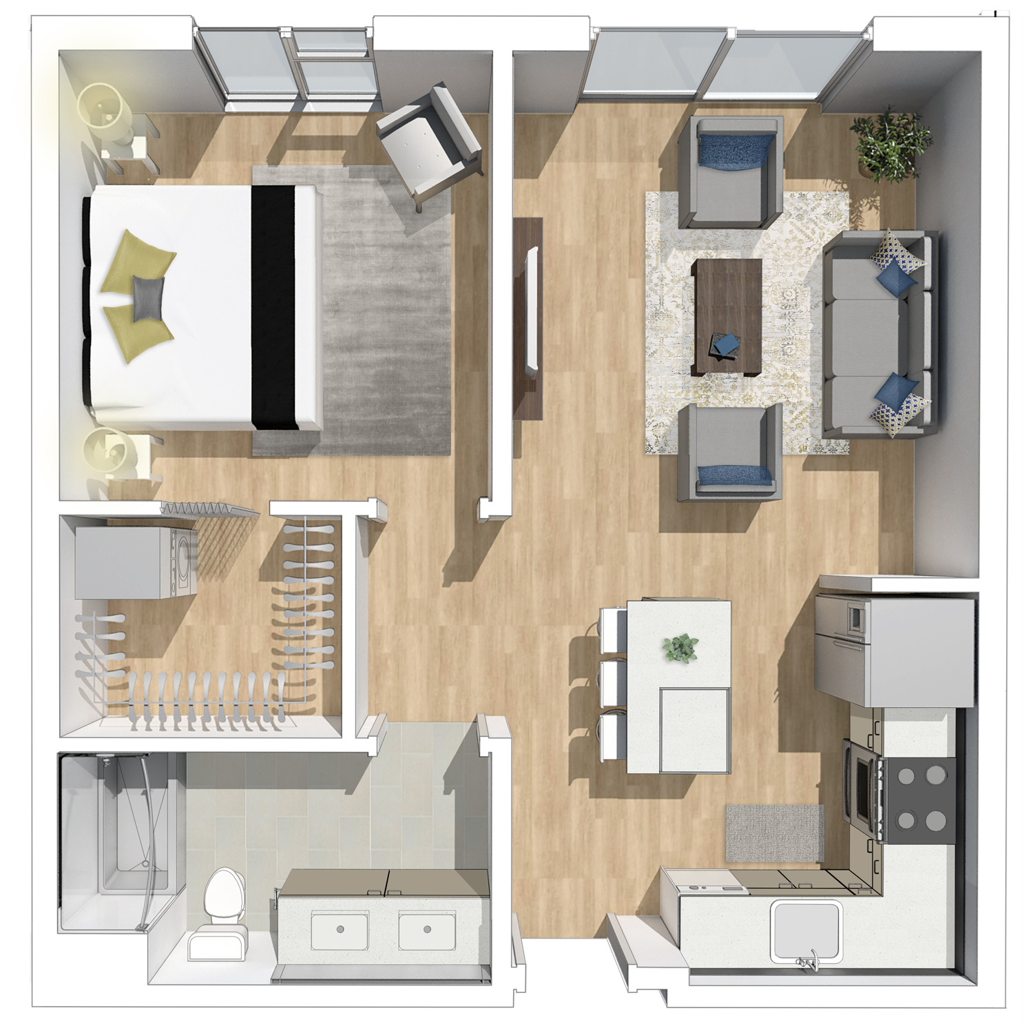 Crystal Flats 1 Bedroom Plus Floor Plan